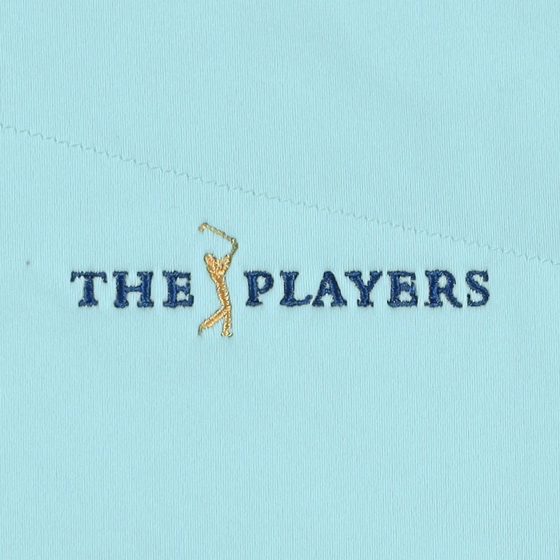 Men's Peter Millar Aqua/Navy THE PLAYERS Merge Hybrid Raglan Full-Zip Jacket