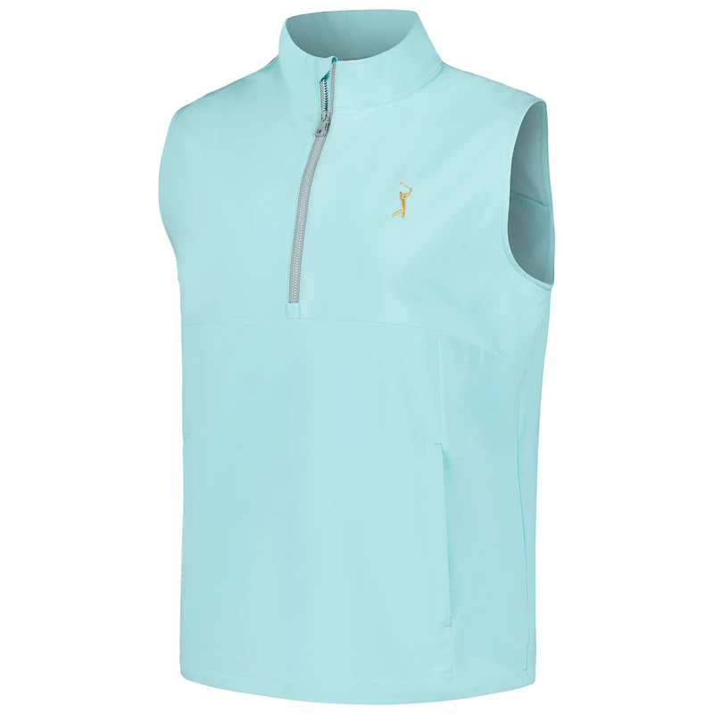 Men's Peter Millar Aqua THE PLAYERS Windward Half-Zip Vest