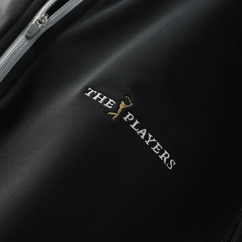 Gilet de sport Peter Millar noir THE PLAYERS Galway Performance à quart zip pour homme