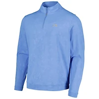 Haut à quart de zip Peter Millar bleu pour hommes THE PLAYERS 50e anniversaire Perth Shadow Stripe Floral Performance