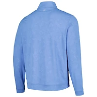 Haut à quart de zip Peter Millar bleu pour hommes THE PLAYERS 50e anniversaire Perth Shadow Stripe Floral Performance