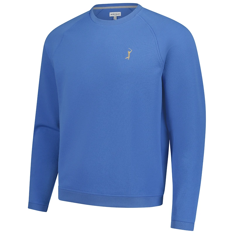 Sweat-shirt Performance The Players Cradle Pique Raglan bleu Peter Millar pour homme