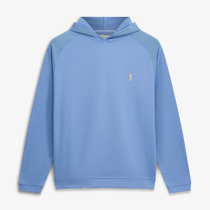 Sweat à capuche raglan Peter Millar bleu THE PLAYERS rayures Pine Sugar pour homme