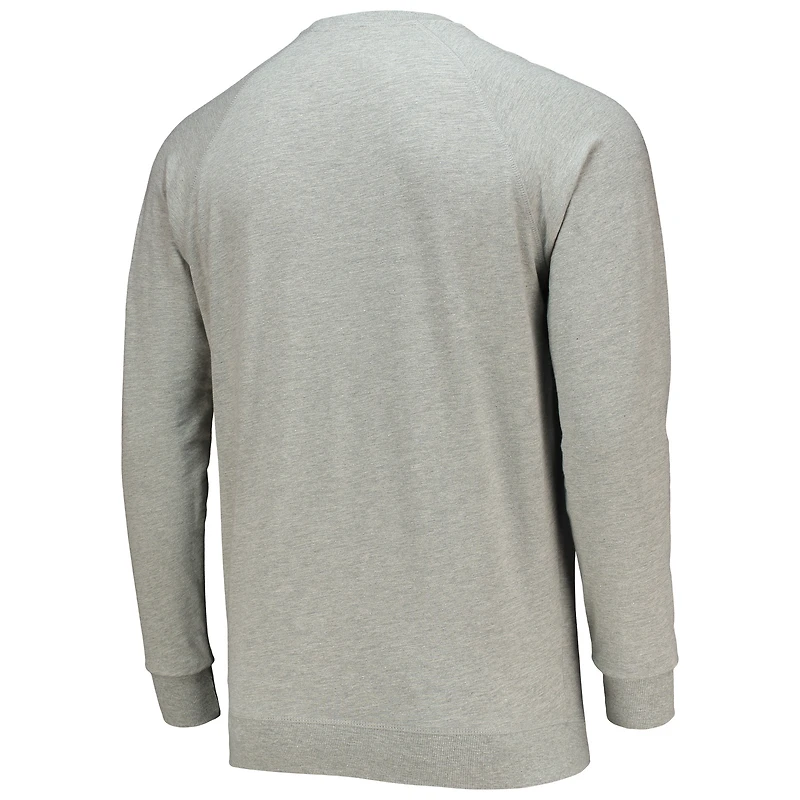 Men's Peter Millar Gray THE PLAYERS Lava Wash Raglan Tri-Blend Pullover Sweatshirt