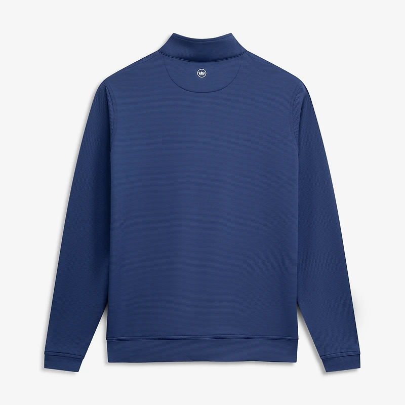 Men's Peter Millar Navy THE PLAYERS Perth Sugar Stripe Performance Quarter-Zip Pullover