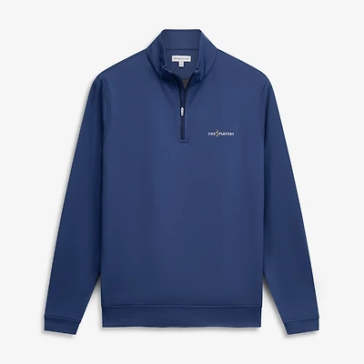 Men's Peter Millar Navy THE PLAYERS Perth Sugar Stripe Performance Quarter-Zip Pullover