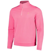 Haut à quart de zip Peter Millar rose THE PLAYERS Perth Melange Performance pour hommes