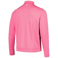 Haut à quart de zip Peter Millar rose THE PLAYERS Perth Melange Performance pour hommes
