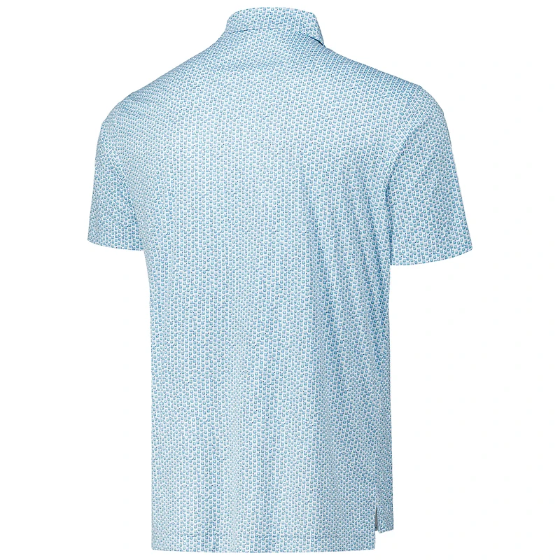 Polo de golf poids plume THE PLAYERS blanc Peter Millar pour hommes sur les rochers