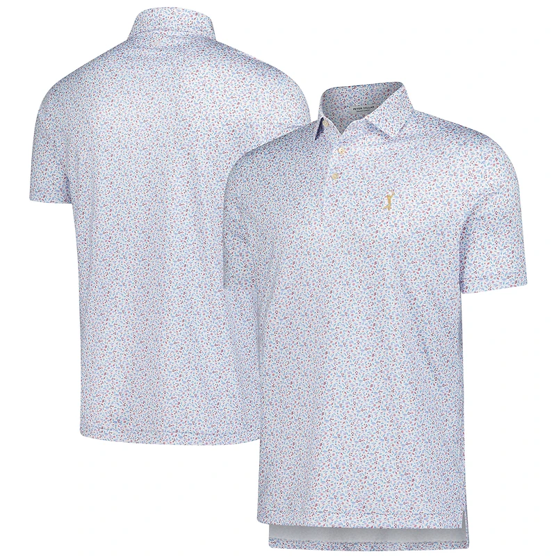 Polo Peter Millar blanc THE PLAYERS Orange Crush Performance Jersey pour homme