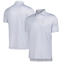 Polo Peter Millar blanc THE PLAYERS Orange Crush Performance Jersey pour homme