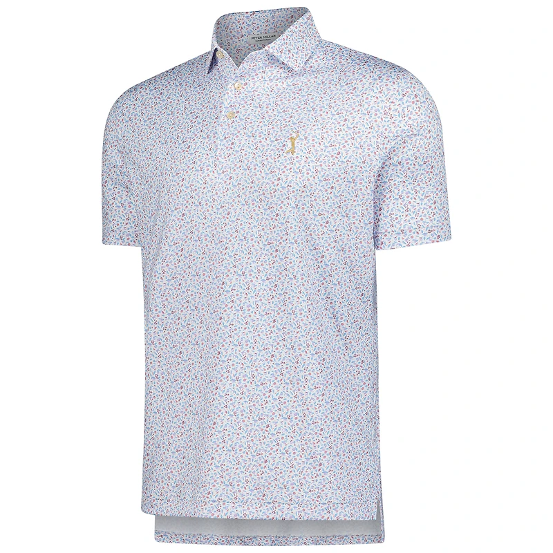 Polo Peter Millar blanc THE PLAYERS Orange Crush Performance Jersey pour homme