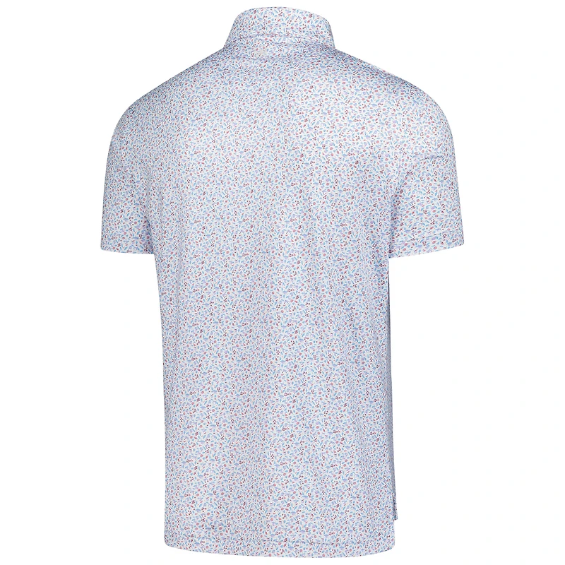 Polo Peter Millar blanc THE PLAYERS Orange Crush Performance Jersey pour homme