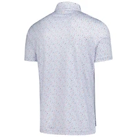 Polo Peter Millar blanc THE PLAYERS Orange Crush Performance Jersey pour homme