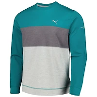 Men's Puma Teal THE PLAYERS CLOUDSPUN Color-Block Pullover Sweatshirt