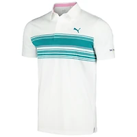 Polo Puma blanc THE PLAYERS MATTR Grind pour hommes