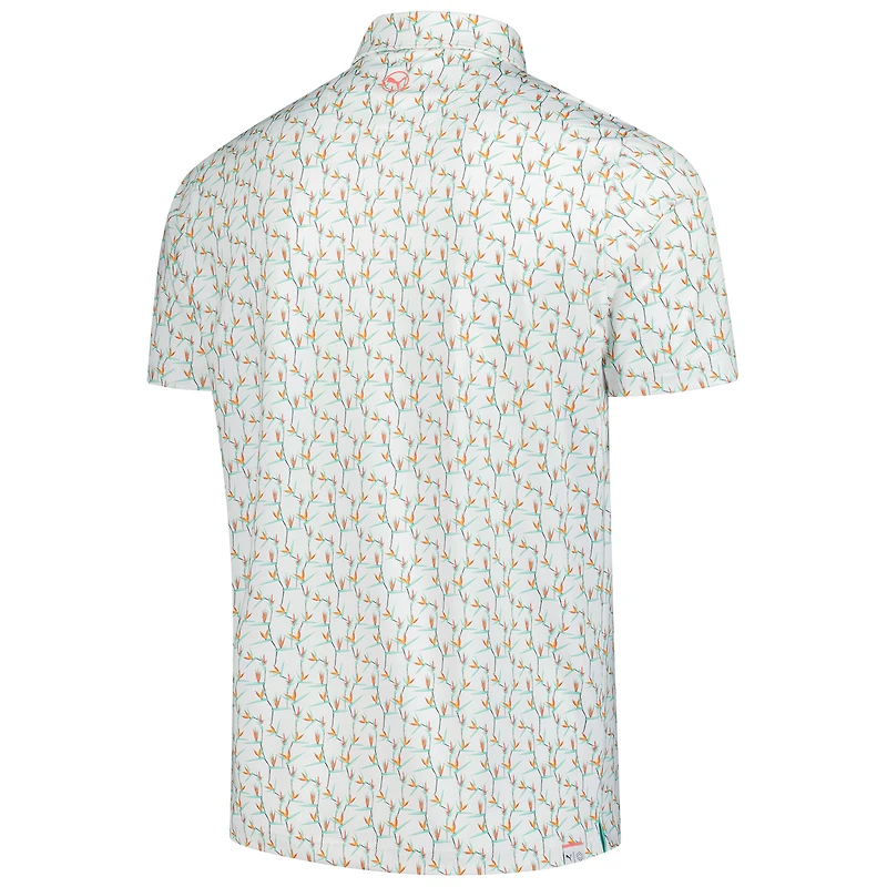 Polo blanc Puma THE PLAYERS MATTR Paradise pour homme