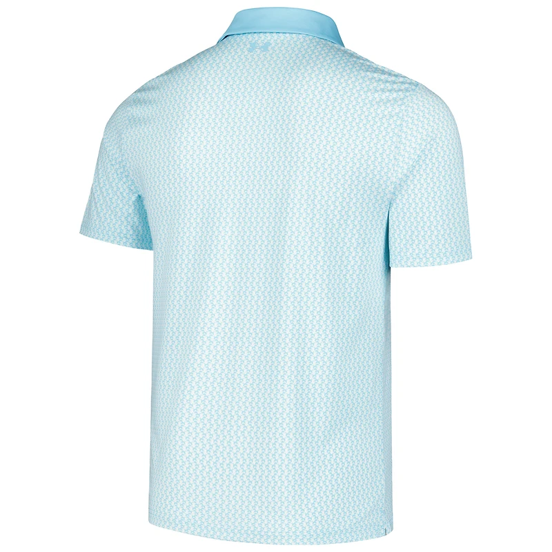 Polo bleu clair Under Armour THE PLAYERS Playoff 3.0 Crane Print pour homme