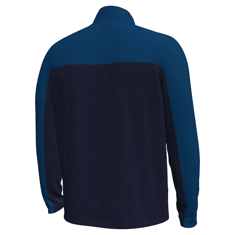 Men's Under Armour Navy THE PLAYERS Drive Storm Jacquard Quarter-Zip Pullover
