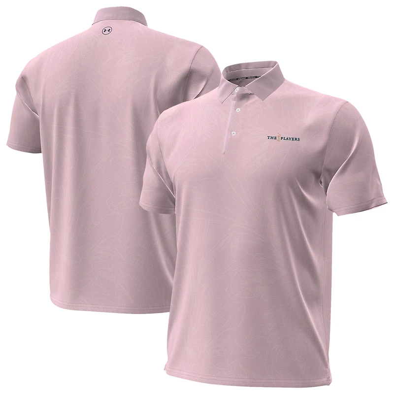 Men's Under Armour Pink THE PLAYERS ArmourDry Azalea Jacquard Polo