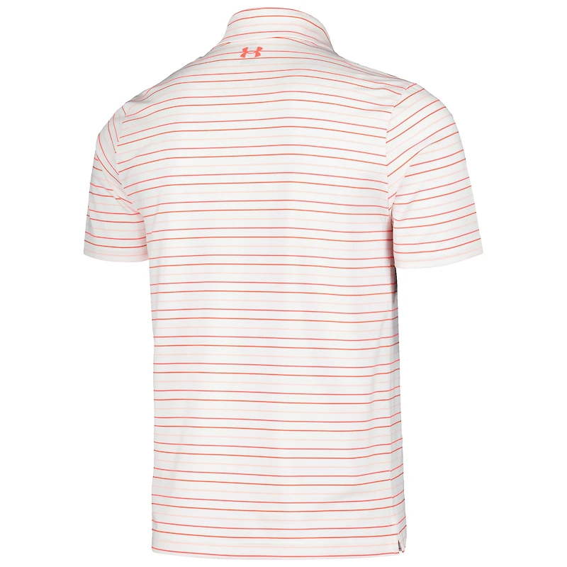 Under Armour T-shirt THE PLAYERS blanc pour hommes avec polo à rayures vertes