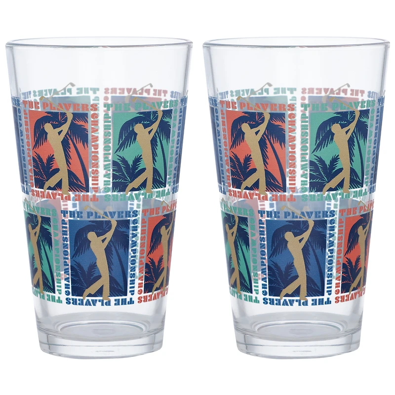Lot de 2 verres à bière avec carte postale THE PLAYERS