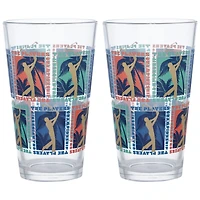 Lot de 2 verres à bière avec carte postale THE PLAYERS