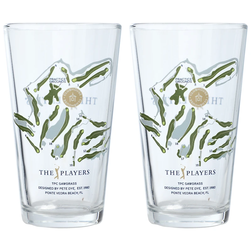 THE PLAYERS Two-Pack 2026 Players Course Map 16oz. Pint Glass Set