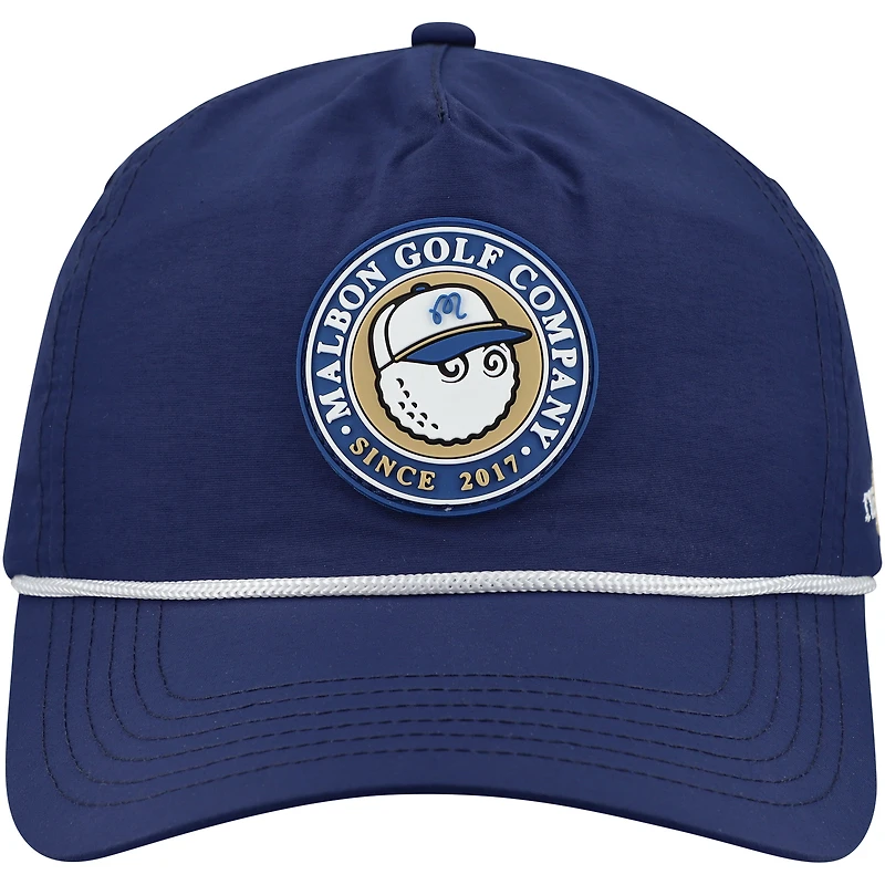 Unisex Malbon Golf  Navy THE PLAYERS Bucket Seal Rope Adjustable Hat