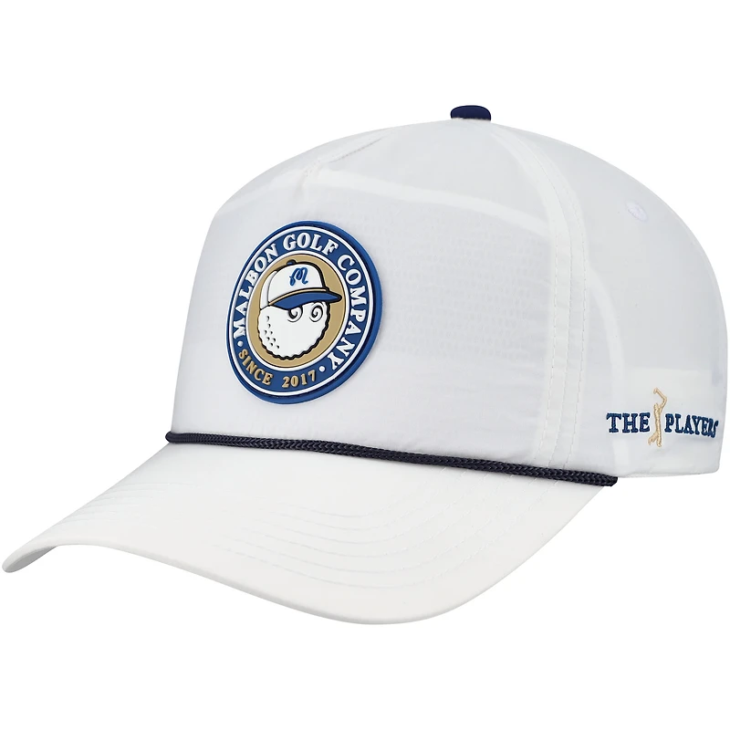 Unisex Malbon Golf  White THE PLAYERS Bucket Seal Rope Adjustable Hat