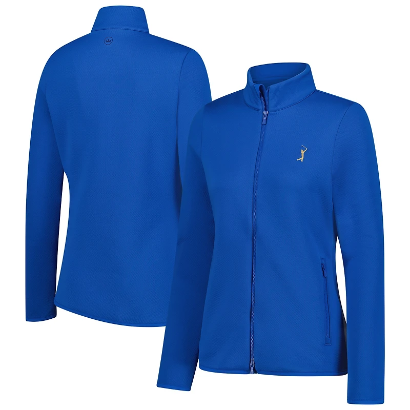 Women's Peter Millar  Blue THE PLAYERS Lumi-Knit Full-Zip Jacket