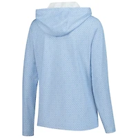 Sweat à capuche bleu clair Peter Millar THE PLAYERS Goldman Mar-Tee-Ni Break Pine pour femme
