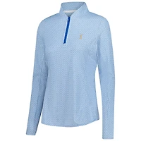 Women's Peter Millar  Light Blue THE PLAYERS Goldman Mar-Tee-Ni Break Quarter-Zip Sunshirt Pullover