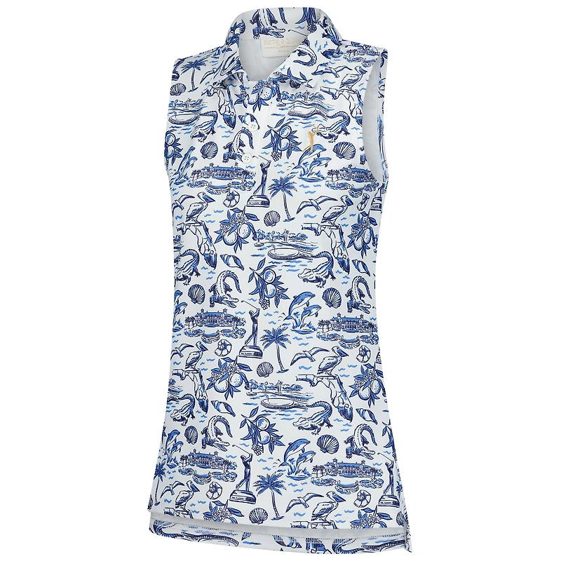 Women's Smith & Quinn  White THE PLAYERS Florida Icon Alice Sleeveless Polo