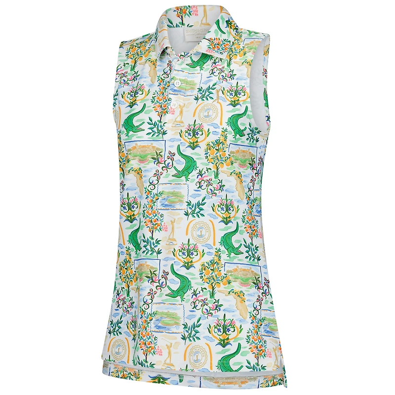 Polo sans manches blanc pour femme Smith & Quinn THE PLAYERS Sawgrass Clubhouse Alice