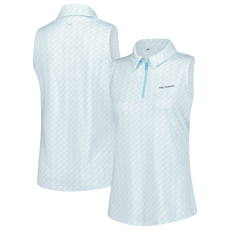 Polo sans manches Under Armour Aqua THE PLAYERS Drive Clubhouse Grid pour femme