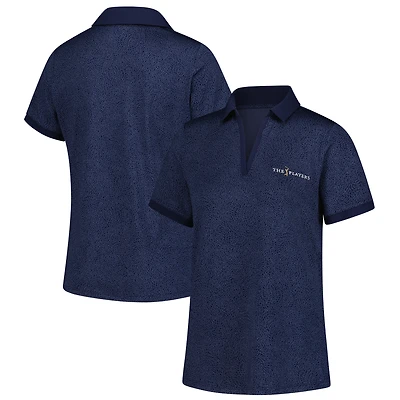 Women's Under Armour Navy THE PLAYERS Playoff 3.0 Eagle Swoop V-Neck Polo