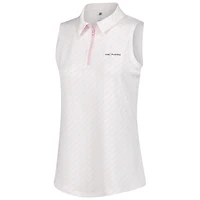 Women's Under Armour  Pink THE PLAYERS Drive Clubhouse Grid Sleeveless Polo