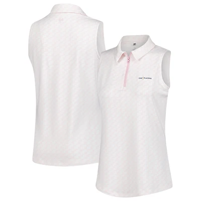 Women's Under Armour  Pink THE PLAYERS Drive Clubhouse Grid Sleeveless Polo