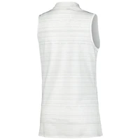 Women's adidas White THE PLAYERS Ultimate365 Stripe Sleeveless Quarter-Zip Polo