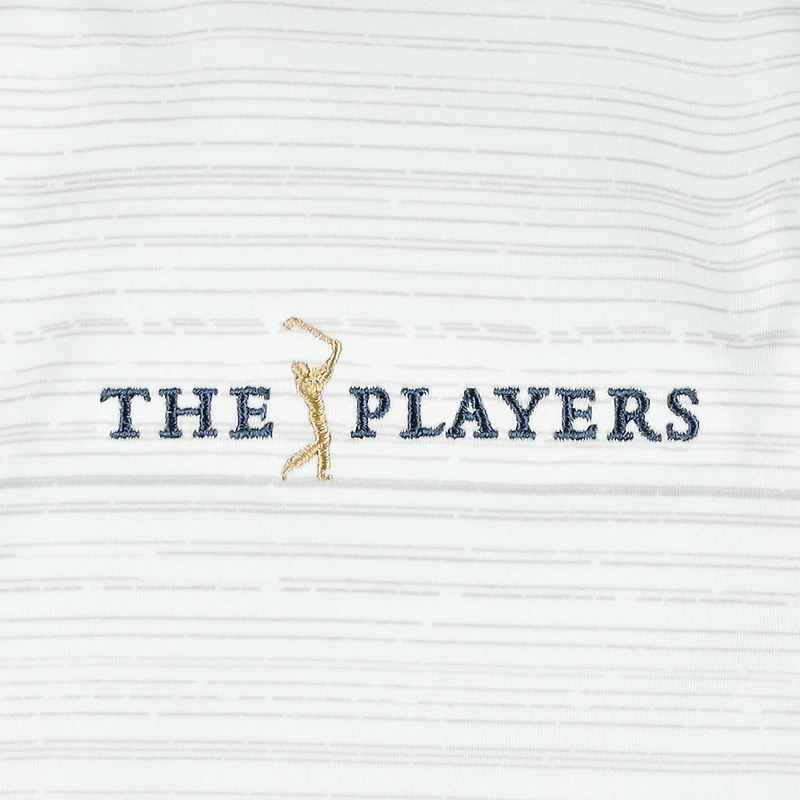 Polo adidas THE PLAYERS Ultimate365 Stripe sans manches avec quart de zip pour femme blanc