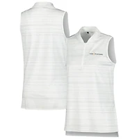 Polo adidas THE PLAYERS Ultimate365 Stripe sans manches avec quart de zip pour femme blanc