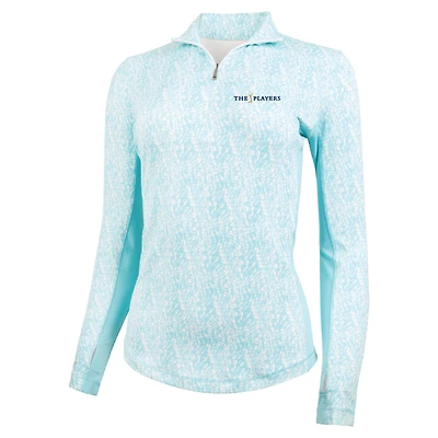 Women's Ahead  Aqua THE PLAYERS Idalia SPF Quarter-Zip Pullover