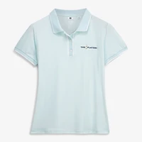 Polo FootJoy THE PLAYERS bleu clair pour femme, manches courtes, mélange de trois matières