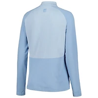 Haut à demi-zip THE PLAYERS Heather Block Raglan bleu clair pour femme