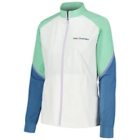Veste blanche entièrement zippée FootJoy THE PLAYERS Color Block pour femme