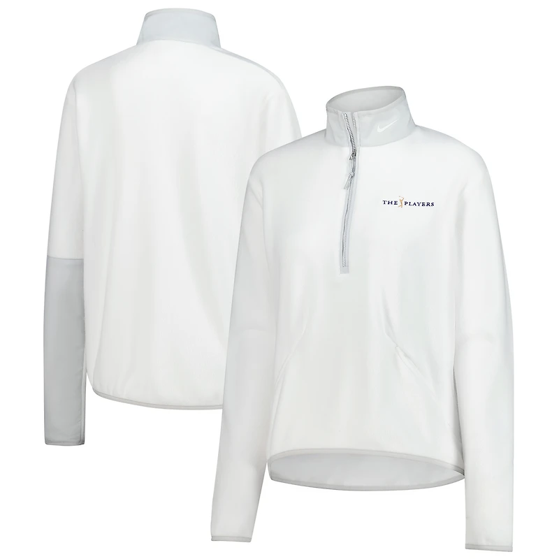 Pull Nike blanc 2025 THE PLAYERS Victory Performance à demi-zip pour femme