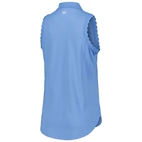 Polo Peter Millar bleu en jersey extensible sans manches pour femme THE PLAYERS 50e anniversaire opale