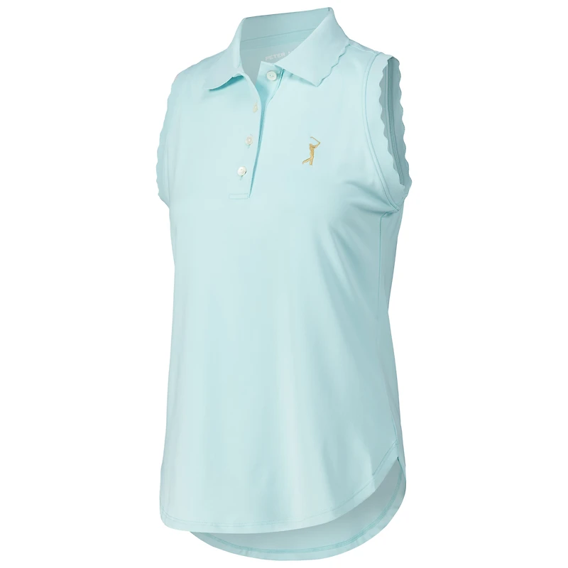 Polo Peter Millar bleu clair en jersey extensible sans manches THE PLAYERS Opal pour femme