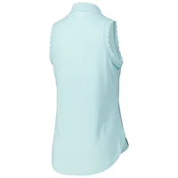 Polo Peter Millar bleu clair en jersey extensible sans manches THE PLAYERS Opal pour femme